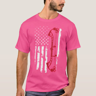 Amerikanische Flagge Red Archery Compound Bow 4th  T-Shirt
