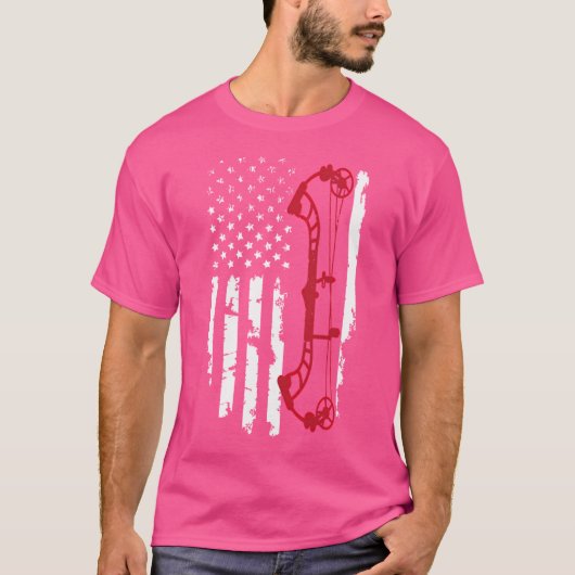 Amerikanische Flagge Red Archery Compound Bow 4th T-Shirt (Vorderseite)
