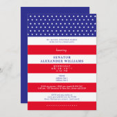 Amerikanische Flagge Red White Blue Politische Fun Einladung (Vorne/Hinten)
