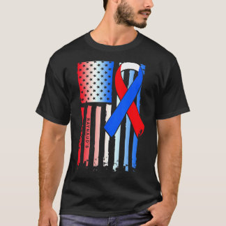 Amerikanische Flagge Red White Blue Ribbon Raynaud T-Shirt