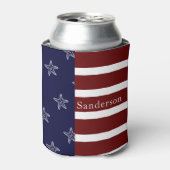 Amerikanische Flagge Red White Blue Starfish: Dosenkühler (Kanne Vorderseite)