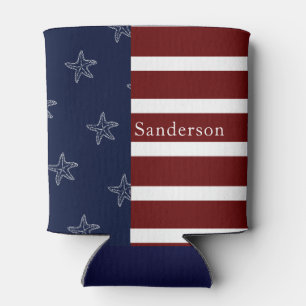 Amerikanische Flagge Red White Blue Starfish: Dosenkühler