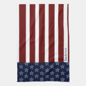 Amerikanische Flagge Red White Blue Starfish Geschirrtuch (Vertikal)