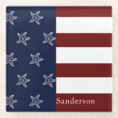 Amerikanische Flagge Red White Blue Starfish Gla Glasuntersetzer (Vorderseite)