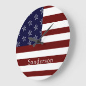 Amerikanische Flagge Red White Blue Starfish Große Wanduhr (Winkel)