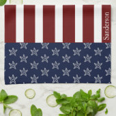 Amerikanische Flagge Red White Blue Starfish Ki Geschirrtuch (Gefaltet)