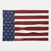 Amerikanische Flagge Red White Blue Starfish Ki Geschirrtuch (Horizontal)