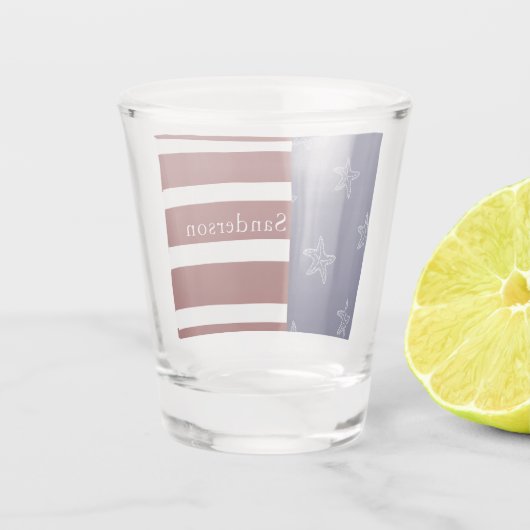 Amerikanische Flagge Red White Blue Starfish: Schnapsglas (Rückseite)