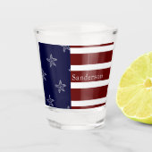 Amerikanische Flagge Red White Blue Starfish: Schnapsglas (Vorderseite)