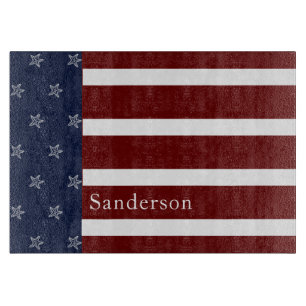 Amerikanische Flagge Red White Blue Starfish Schneidebrett
