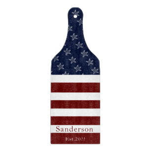 Amerikanische Flagge Red White Blue Starfish Schneidebrett
