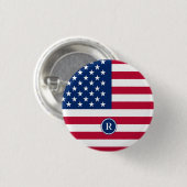 Amerikanische Flagge Red White und Blue Patriotic Button (Vorne & Hinten)