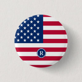 Amerikanische Flagge Red White und Blue Patriotic Button