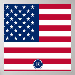 Amerikanische Flagge Red White und Blue Patriotic Poster