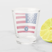Amerikanische Flagge Red White und Blue Patriotic Schnapsglas (Rückseite)