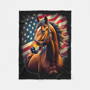 Amerikanische Flagge Reitschiff Cowboy Reiten Fleecedecke