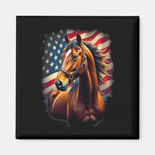Amerikanische Flagge Reitschiff Cowboy Reiten Magnet