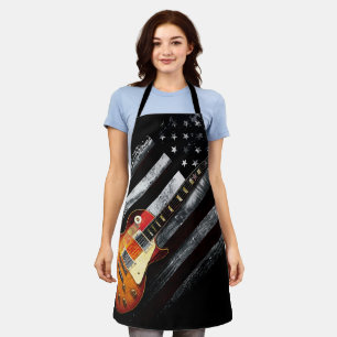 Amerikanische Flagge Retro Rock E-Gitarre Schürze