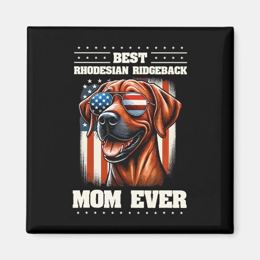 Amerikanische Flagge Rhodesian Ridgeback 4. Juli Magnet (Vorne)
