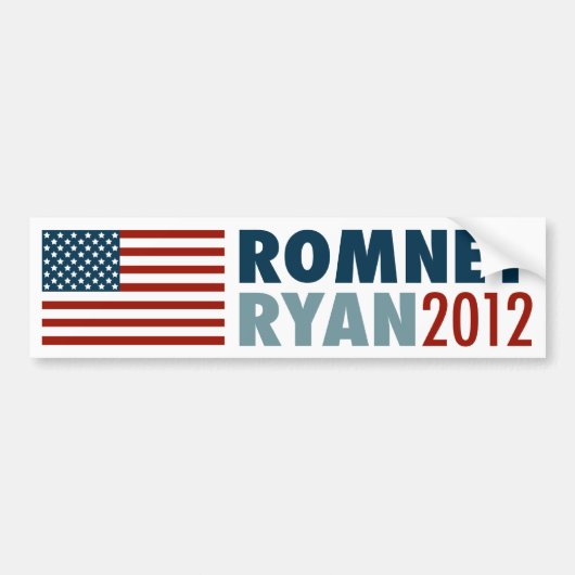 Amerikanische Flagge Romney-Ryan Autoaufkleber (Vorne)