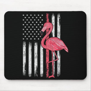 Amerikanische Flagge Rosa Flamingo Unabhängigkeits Mousepad