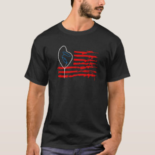 Amerikanische Flagge Rosary Marian Battle Our Lady T-Shirt