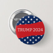 Amerikanische Flagge Rot und Weiß Trump 2024 Button (Vorne & Hinten)