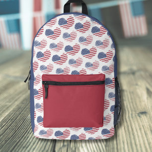 Amerikanische Flagge Rot Weiß Blau Patriotisch Bedruckter Rucksack