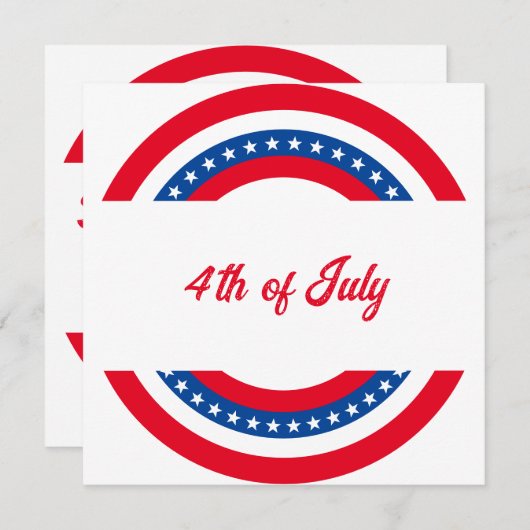 Amerikanische Flagge Rot Weiß und Blau 4. Juli Einladung (Vorne/Hinten)