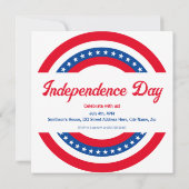 Amerikanische Flagge Rot Weiß und Blau 4. Juli Einladung (Rückseite)
