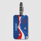 Amerikanische Flagge, rot-weiß und blau Gepäckanhänger (Vorderseite Vertikal)