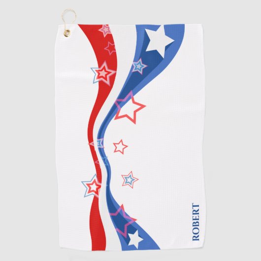 Amerikanische Flagge rot weiß und blau Golfhandtuch (Vorderseite)