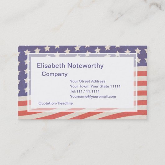 Amerikanische Flagge - Rot, weiß und Blau Juli 4. Visitenkarte (Vorderseite)