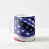 Amerikanische Flagge (rot, weiß und blau) Kaffeetasse (Vorderseite Links)