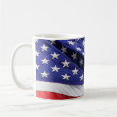 Amerikanische Flagge (rot, weiß und blau) Kaffeetasse (Links)