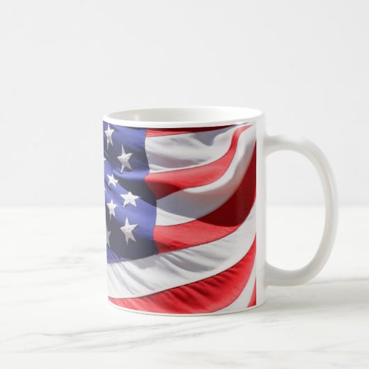 Amerikanische Flagge (rot, weiß und blau) Kaffeetasse (Rechts)