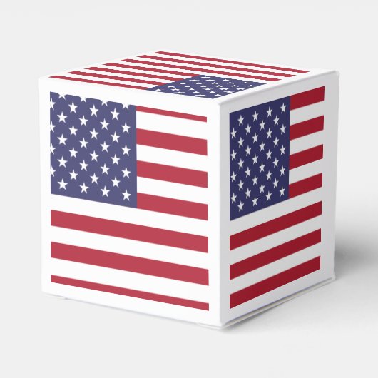Amerikanische Flagge rot weiß und blau patriotisch Geschenkschachtel (Rückseite)