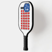 Amerikanische Flagge Rot Weiß und Blaue Pickleball Pickleball Schläger (Links)