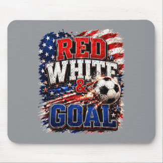 Amerikanische Flagge Rot Weiß Und Tor Fußball 4. J Mousepad