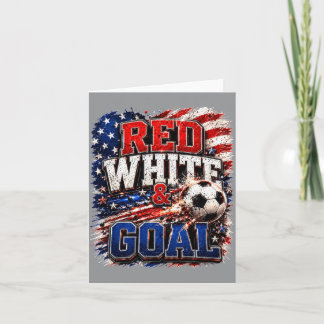 Amerikanische Flagge Rot Weiß Und Tor Fußball 4. v Karte