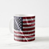 Amerikanische Flagge Rot, Weiße Streifen und Starr Kaffeetasse (Vorderseite Links)