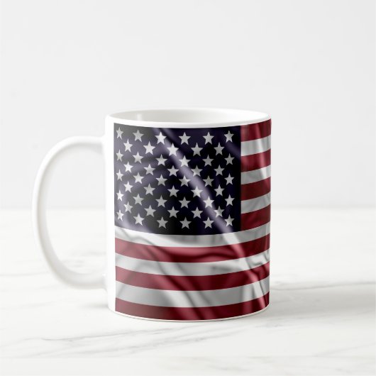 Amerikanische Flagge Rot, Weiße Streifen und Starr Kaffeetasse (Links)