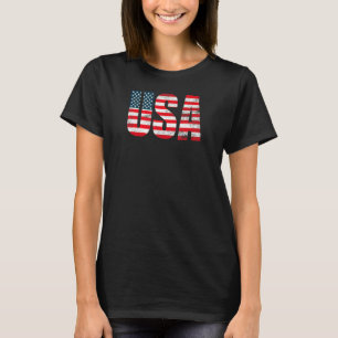 Amerikanische Flagge Rotes Weißes Blau Streifen Ju T-Shirt