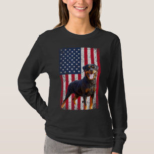 Amerikanische Flagge Rottweiler Hund Lover Funny 4 T-Shirt