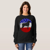 Amerikanische Flagge Rottweiler Hund Sweatshirt (Vorne ganz)