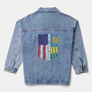 Amerikanische Flagge & Ruanda Flag Beste Mimi je P Jeansjacke