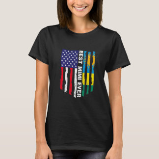 Amerikanische Flagge & Ruanda Flag Beste Mimi je P T-Shirt