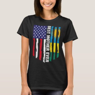 Amerikanische Flagge & Ruanda Flag Beste Mutter je T-Shirt