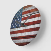 Amerikanische Flagge Runde Wanduhr (Winkel)