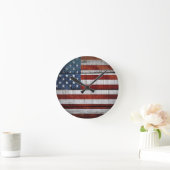 Amerikanische Flagge Runde Wanduhr (Zuhause)